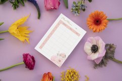 Watercolor Flowers Bouquet Planner Page Canva Template Product Image 4