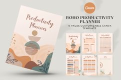 Boho Productivity Planner Canva Template Product Image 1