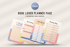 Bright Colored Modern Book lover Planner Page Canva Template Product Image 1