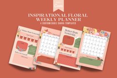 Inspirational Floral Weekly Planner Canva Template Product Image 1