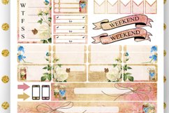 PRINTABLE Weekly Planner Stickers Vintage background Kit Product Image 3
