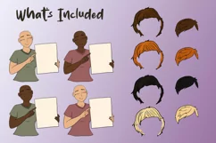 Planner Girl Part 2|12 PNG planner girl with sign clipart Product Image 2