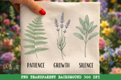 Patience Growth Silence PNG, Minimalist Plant Sublimation Product Image 2