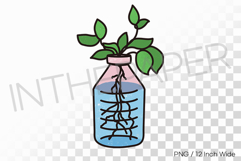 Transparent Water Bottle Hydroponic Plant PNG Pot Clipart Product Image 1