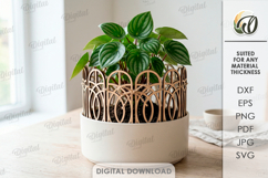 3D Plant Fence Laser Cut. Plant trellis SVG Product Image 1