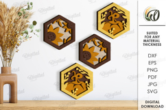 Plants hexagons Wall Decors Bundle Lasercut. Wall decor SVG Product Image 8