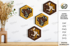 Plants hexagons Wall Decors Bundle Lasercut. Wall decor SVG Product Image 11