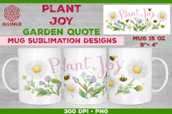Plant Joy Hand-Lettered Garden Quote Mug Sublimation Design Product Image 1