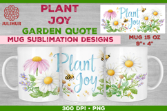 Plant Joy Hand-Lettered Garden Quote Mug Sublimation Design Product Image 1