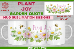 Plant Joy Hand-Lettered Garden Quote Mug Sublimation Design Product Image 1