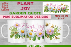 Plant Joy Hand-Lettered Garden Quote Mug Sublimation Design Product Image 1