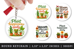 Plant Lover round keychain pintable sublimation design png Product Image 1