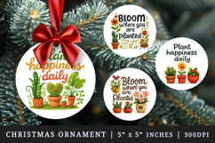 Plant Lover round ornaments sublimation design Product Image 1