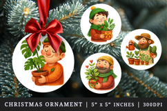 Plant Lover round ornaments sublimation design Product Image 1