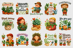 Plant Lover clipart printable sublimation bundle png Product Image 2