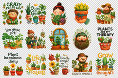 Plant Lover clipart printable sublimation bundle png Product Image 3