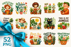 Plant Lover clipart printable sublimation bundle png Product Image 1