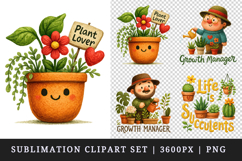 Plant Lover clipart printable sublimation design png Product Image 1