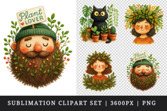 Plant Lover clipart printable sublimation design png Product Image 1