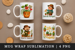 Plant Lover mug wrap printable sublimation design Product Image 1