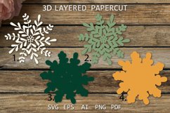 Plant mandala SVG 3D Layered Paper cut design