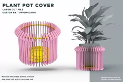 Plant Pot Cover | Laser Cut File | svg | Flower Pot Cover Product Image 1