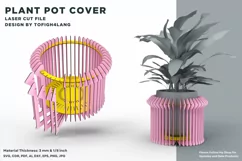 Plant Pot Cover | Laser Cut File | svg | Flower Pot Cover Product Image 2