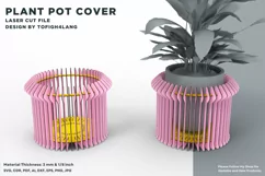Plant Pot Cover | Laser Cut File | svg | Flower Pot Cover Product Image 3