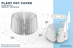 Plant Pot Cover | Laser Cut File | svg | Flower Pot Cover Product Image 4