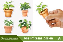 Plant pot Sticker Clipart,Botanical Plant Pot Sticker Product Image 1
