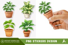 Plant pot Sticker Clipart,Botanical Plant Pot Sticker Product Image 1