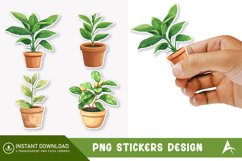 Plant pot Sticker Clipart,Botanical Plant Pot Sticker Product Image 1