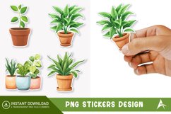 Plant pot Sticker Clipart,Botanical Plant Pot Sticker Product Image 1