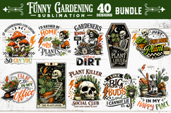 Funny gardening skulls sublimation bundle 40 designs PNG Product Image 1