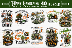 Funny gardening skulls sublimation bundle 40 designs PNG Product Image 6