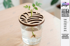Plant Propagation Lid Laser Cut | Wooden Floral Pattern SVG Product Image 1