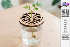 Plant Propagation Lid Laser Cut | Wooden Floral Pattern SVG Product Image 1
