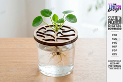 Plant Propagation Lid Laser Cut | Wooden Floral Pattern SVG Product Image 1
