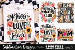 Trendy Mama PNG , Retro Collage Mama 4 Designs Sublimation Product Image 1