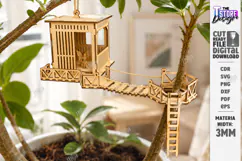 Plant Treehouse Miniature Fairy House Laser Cut | Garden SVG Product Image 1