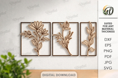 3D Plant Wall Art Laser Cut. Floral sign. Wall Decor SVG Product Image 1