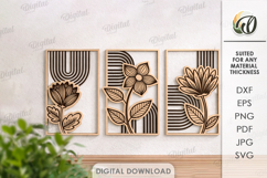 3D Plant Wall Art Laser Cut. Floral sign. Wall Decor SVG Product Image 1