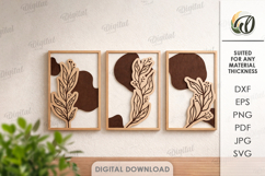 3D Plant Wall Art Laser Cut. Floral sign. Wall Decor SVG Product Image 1