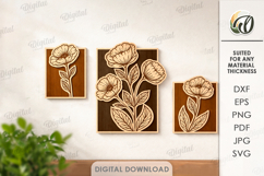 Plant Wall Arts Bundle Laser Cut. Wall Decor SVG Product Image 9