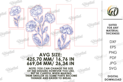 3D Plant Wall Art Laser Cut. Floral sign. Wall Decor SVG Product Image 2