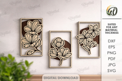 3D Plant Wall Art Laser Cut. Floral sign. Wall Decor SVG Product Image 1