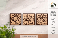 3D Plant Wall Art Laser Cut. Floral sign. Wall Decor SVG Product Image 1