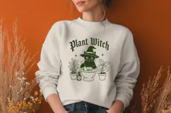 Plant Witch SVG, Black Cat PNG, Witchy Plant Lady Cut File Product Image 3