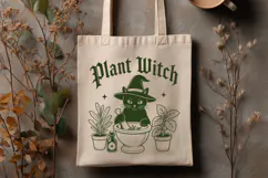 Plant Witch SVG, Black Cat PNG, Witchy Plant Lady Cut File Product Image 2