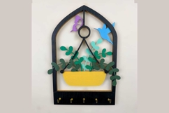 Hanging Planters Arch Key Holder Laser Cut Files &amp; SVG Files Product Image 3